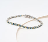 Gem Discoverer 7ct Montana Sapphire Tennis Bracelet 14K Gold | 7"