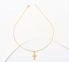 UltraFine 950 Silver Goldclad Reversible Cross Motif Necklace 18"