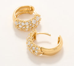 Fire Light 2.0cttw Lab Grown Diamond Pave Huggie Hoop Earrings