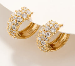 Fire Light 2.0cttw Lab Grown Diamond Pave Huggie Hoop Earrings