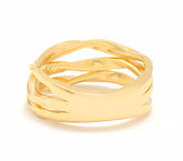 Christian James by Scott Grimes Sterling Silver 14K Gold Clad 3 Band Ripple Ring, Size 6