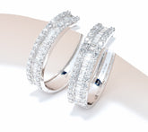 Fire Light Lab Grown Diamond 3 cttw Hoop Earrings, Sterling Silver