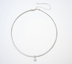 Fire Light Lab Grown Diamond 1.00 cttw Round Omega Necklace