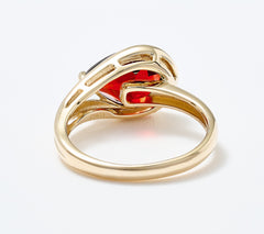 Vault Discoveries Mozambique Deep Red Garnet Pear Ring, 14K