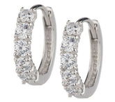 Epiphany Sterling Silver Platinum Clad Diamonqiue 1.00 ct tw Hoop Earrings