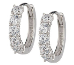 Epiphany Sterling Silver Platinum Clad Diamonqiue 1.00 ct tw Hoop Earrings