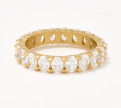 Steel by Diamonique Oval-Cut Eternity Band Ring, Size 6
