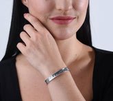 American West Sterling Silver 8"Symbol Cuff Bracelet by Pollack USA