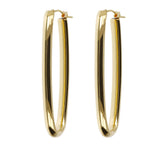 BellaOro 14K Gold Over Resin Elongated Oval Hoop Earrings, 2"