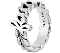 JAI Sterling Silver Script "Faith" Message Ring, Size 6