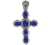 American West Classics Sterling Silver Lapis Lazuli Cross Enhancer