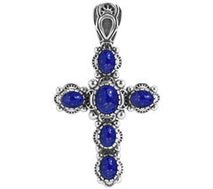 American West Classics Sterling Silver Lapis Lazuli Cross Enhancer