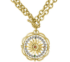 Juego de dos aros clásicos de cristal Joan Rivers en tonos dorados y plateados, de 3,8 cm