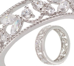 Epiphany Platinum Clad Diamonique Lace Design 3-pc. Ring Set, Size 6