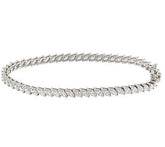 Epiphany Platinum Clad Diamonique Marquise Tennis Bracelet, 8"