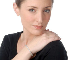 Epiphany Platinum Clad Diamonique Marquise Tennis Bracelet, 8"