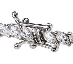 Epiphany Platinum Clad Diamonique Marquise Tennis Bracelet, 8"