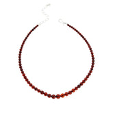 Collar Jay King de plata esterlina con cuentas graduadas de ámbar marrón de 45,7 cm