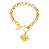 Bellezza Bronze Toggle Bee Charm Bracelet, 6-1/2"