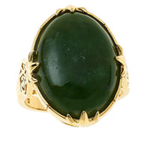 Jade of Yesteryear Jade & Cubic Zirconia Sterling Silver Dome Ring, Size 6