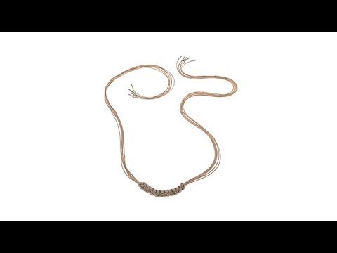 MarlaWynne Macrame Tie Necklace – 71" Taupe