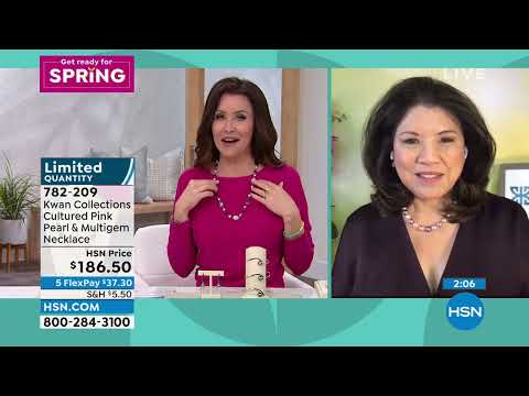 Kwan Collections Cultured Pink Pearl and Multigem Necklace