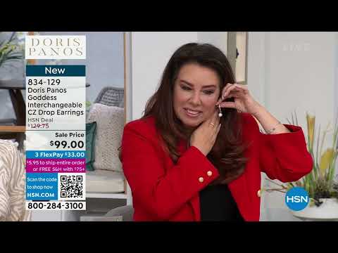 Doris Panos Sterling Silver Interchangeable CZ Drop Earrings 6.0ctw Goddess