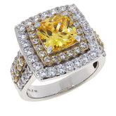 Robert Manse Cushion-Cut Halo Engagement Ring – Size 11 – 6.80ctw Canary