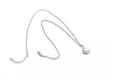 Honora Sterling Silver Solitaire Pearl & Cubic Zirconia Necklace. 18"