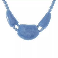 Collar babero Jay King de plata de ley con calcedonia azul, 45 cm