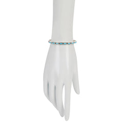 Chaco Canyon Zuni Kingman Turquoise Rectangular Stone Cuff. 6-3/4"