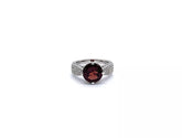 Paul Deasy Sterling Silver Garnet & White Zircon Ring, Size 5
