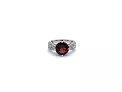 Paul Deasy Sterling Silver Garnet & White Zircon Ring, Size 5
