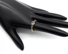 Technibond Sterling Silver Goldclad Multi-Gem Ring - Size 6