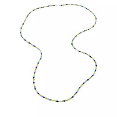 Collar Jay King de plata de ley con cuentas multicolores y piedras preciosas, 152 cm