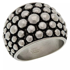 Emma Skye Stainless Steel Beaded Domed Ring, Size 7
