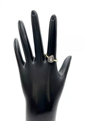 Joya TwoTone Sterling Silver Polki Diamond Pear Pave Ring Size 10