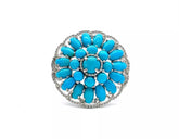 Heritage Gems Sterling Silver Sleeping Beauty Turquoise "Signature" Ring, Size 8