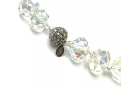 Kirks Folly Silvertone Crystal Beaded Necklace 19-1/2"