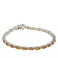 Colleen Lopez Madeira Citrine & White Zircon Tennis Bracelet, 7"