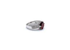 Paul Deasy Sterling Silver Garnet & White Zircon Ring, Size 5