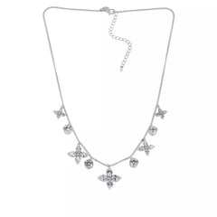 Joan Boyce Silvertone Multi Cross Dangle  Necklace, 20"