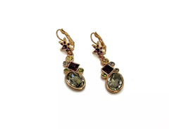 Kirks Folly Goldtone Multicolor Crystal Drop Earrings, 1"