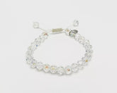 Kirks Folly Silvertone Clear Aurora Borealis Crystal Beaded Adjustable Bracelet