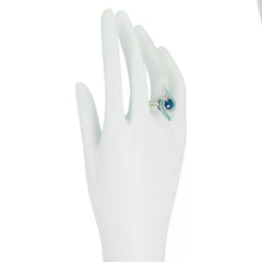 Juego de anillos entrelazados de dos piezas de turquesa y apatita en plata esterlina de Jay King, talla 5