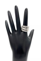 Affinity Sterling Silver Goldclad Diamond Multi-row Ring, Size 7