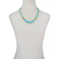 Collar Jay King de plata esterlina con cuentas de amazonita y caramelo, 45,7 cm