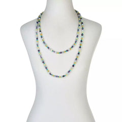 Collar Jay King de plata de ley con cuentas multicolores y piedras preciosas, 152 cm
