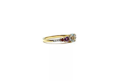 Technibond Sterling Silver Goldclad Multi-Gem Ring - Size 6