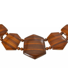 Jay King Sterling Silver Wooden Quartz Statement Necklace. 18"